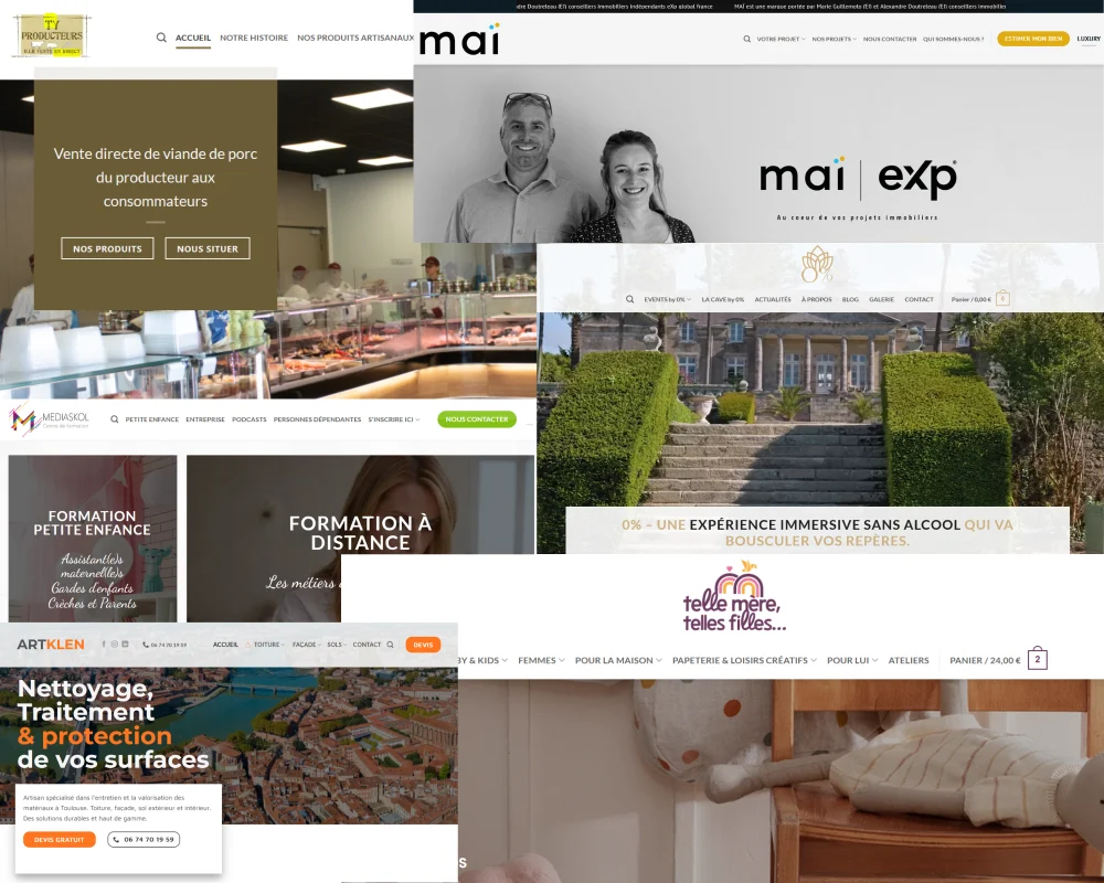 Exemple de site internet créé par Tout pour ta com